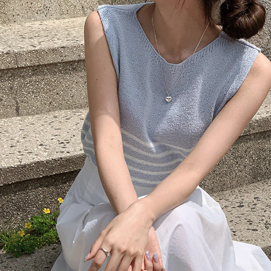 BOUCLE STRIPE – Knit T-shirt