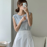 BOUCLE STRIPE – Knit T-shirt