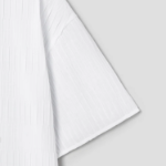 KUHO [Crease Series] Texture Half-Sleeved Blouse - White