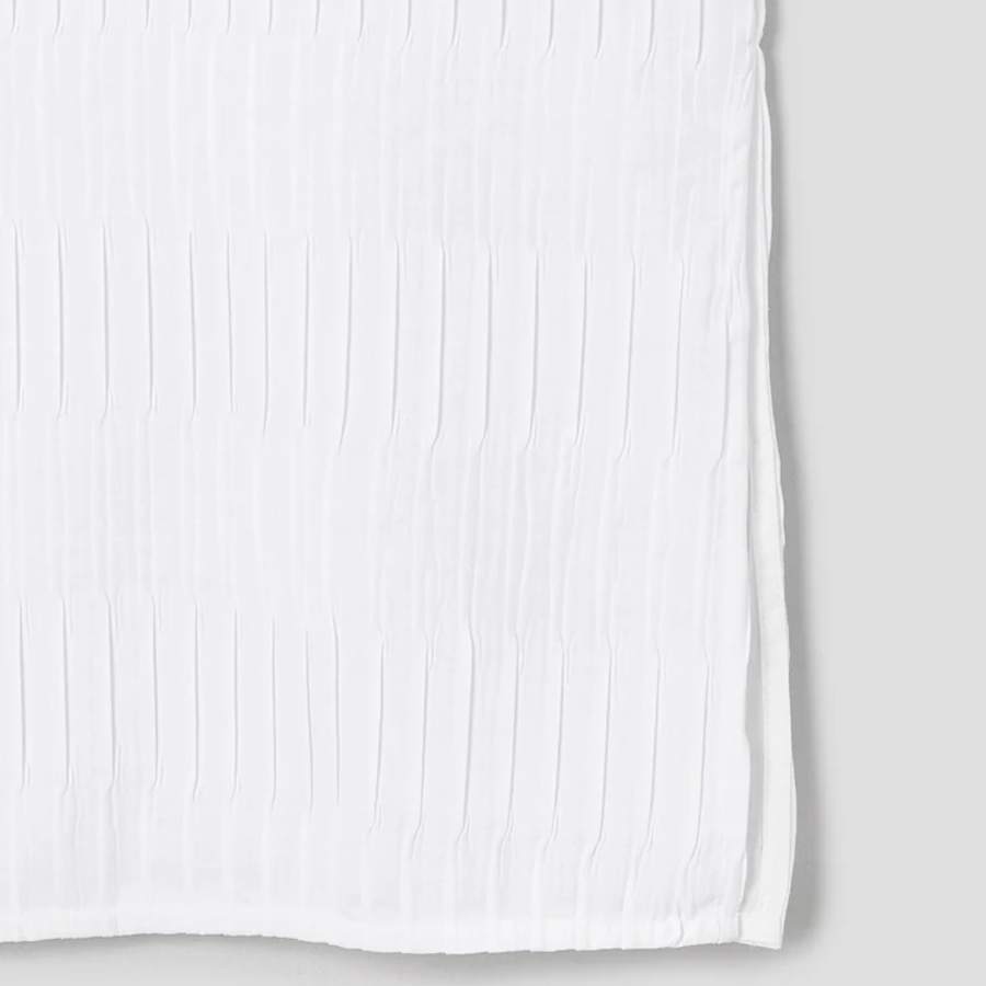 KUHO [Crease Series] Texture Half-Sleeved Blouse - White