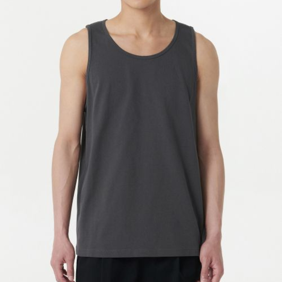 Scoop Neck Sleeveless Top — Dark Grey