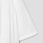 KUHO [Crease Series] Linen Blend Pleats Half-Sleeved Blouse - White