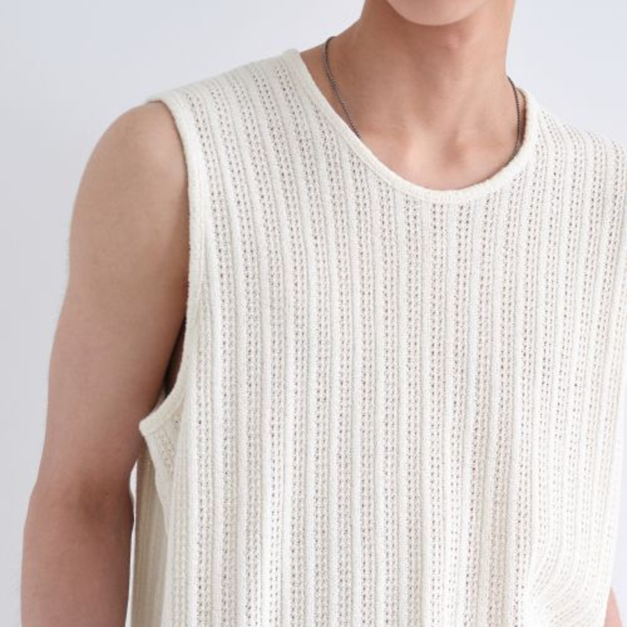 Crochet Sleeveless Top — Ivory