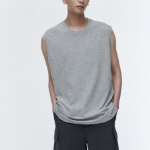 [Cooltandard] Relaxed Sleeveless Top — Medium Gray