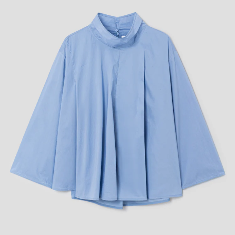 KUHO Half Neck Sleeve Blouse – Sky Blue