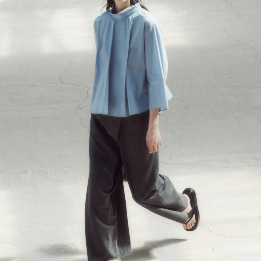 KUHO Half Neck Sleeve Blouse – Sky Blue