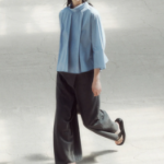 KUHO Half Neck Sleeve Blouse – Sky Blue