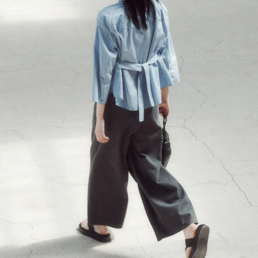 KUHO Half Neck Sleeve Blouse – Sky Blue