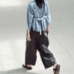 KUHO Half Neck Sleeve Blouse – Sky Blue