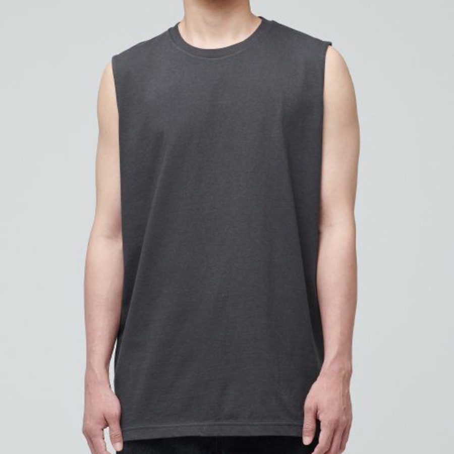 Layered Sleeveless Top — Regular Length — Dark Grey