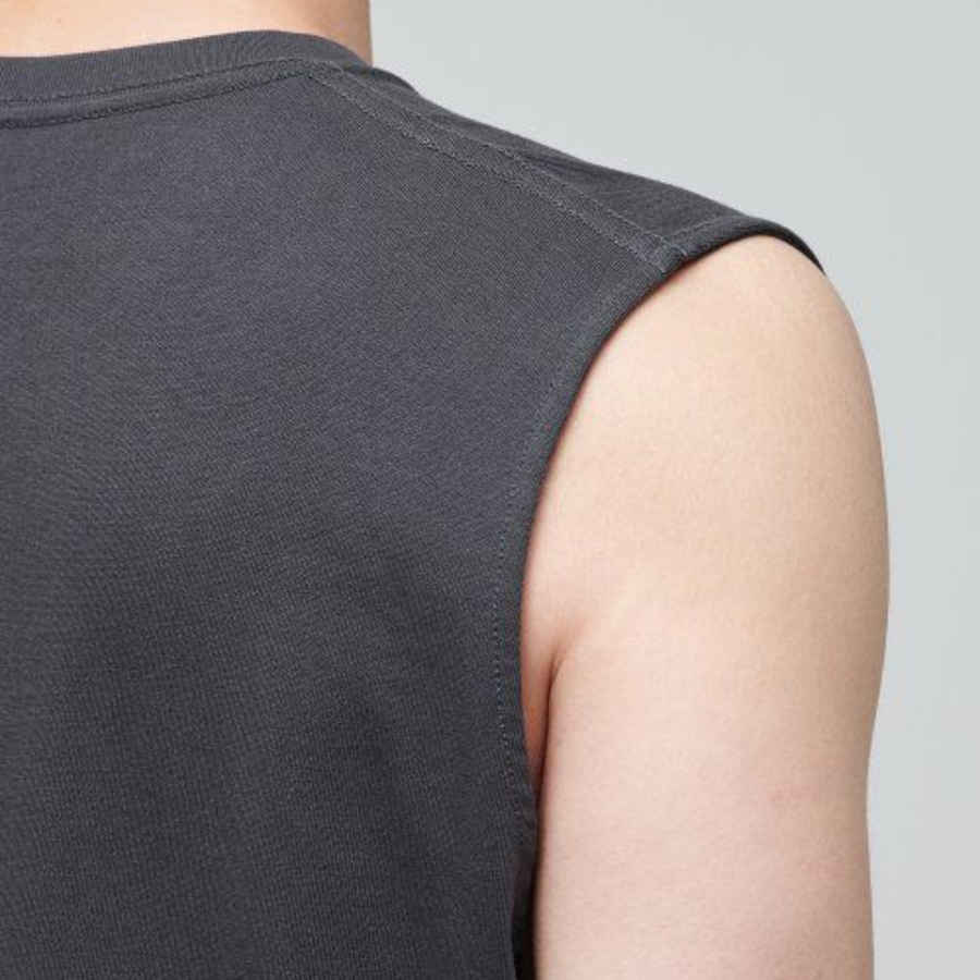 Layered Sleeveless Top — Regular Length — Dark Grey
