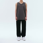 Layered Scoop Neck Sleeveless Top — Dark Grey