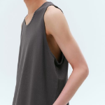 Layered Scoop Neck Sleeveless Top — Dark Grey