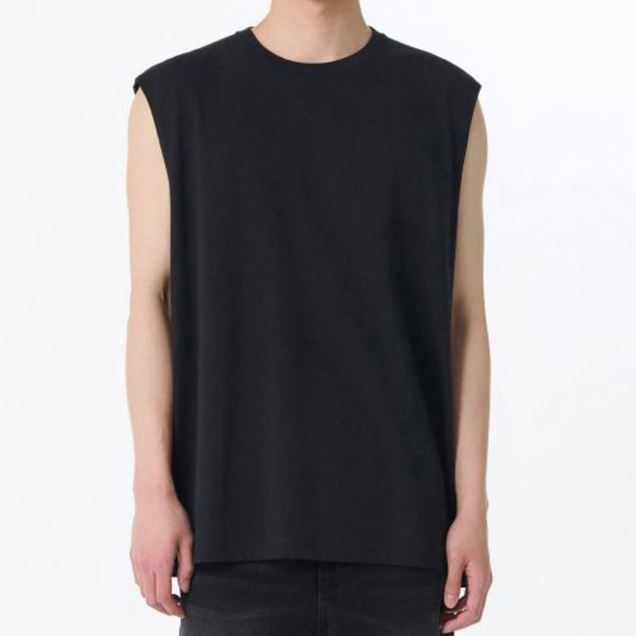 Oversized Sleeveless Top — Black