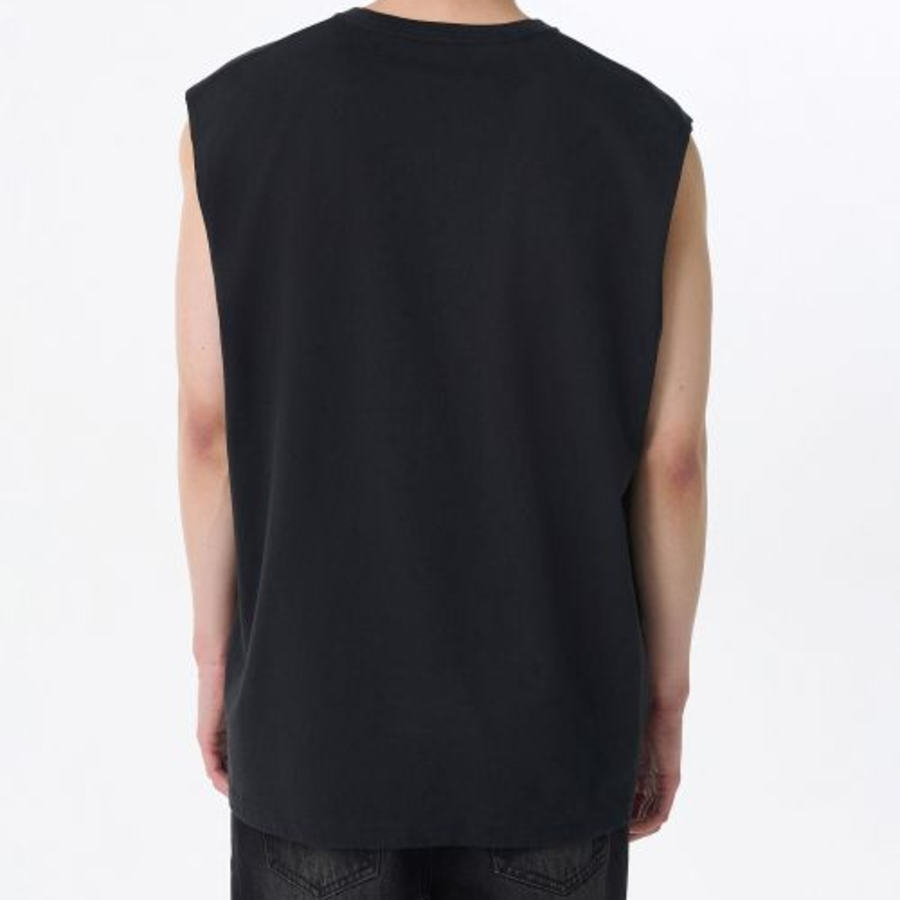 Oversized Sleeveless Top — Black
