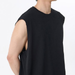 Oversized Sleeveless Top — Black