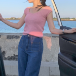 BELLA – Square Neck Raglan Cap Sleeve Knit