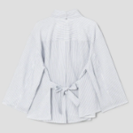 KUHO Half Neck Sleeve Blouse - Blue