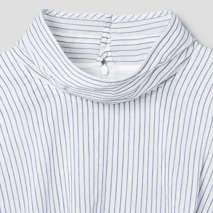 KUHO Half Neck Sleeve Blouse - Blue