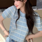 SOFT STRIPE – Loose Fit Short Sleeve Knit Tee