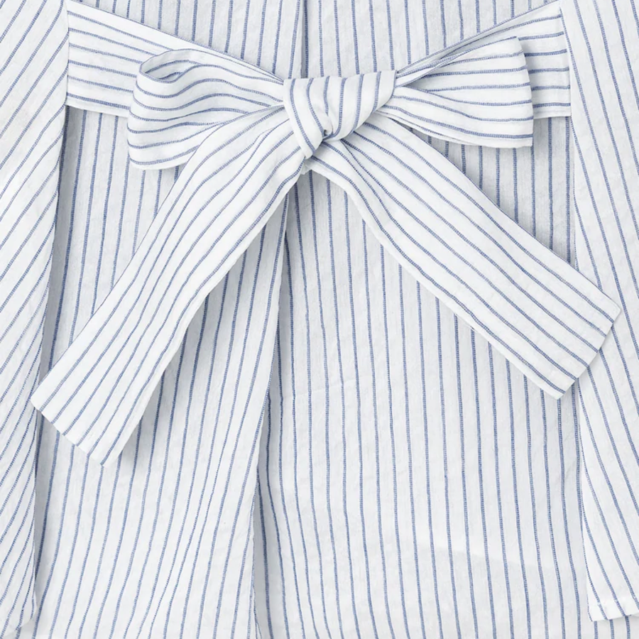 KUHO Half Neck Sleeve Blouse - Blue