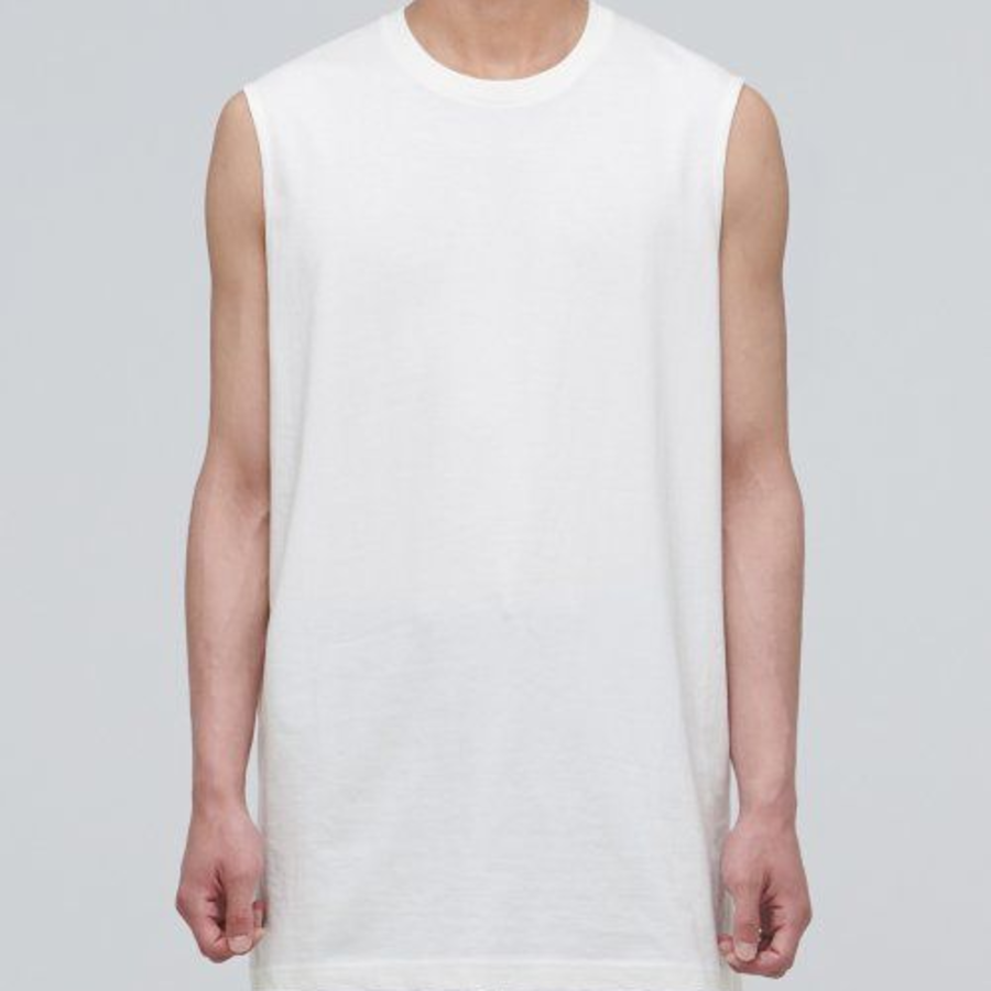 Layered Sleeveless Top — Long Length — Cream