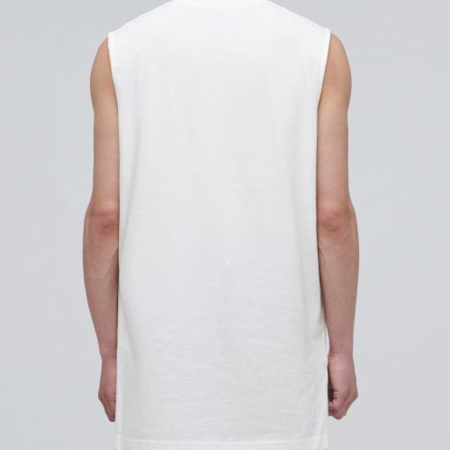 Layered Sleeveless Top — Long Length — Cream