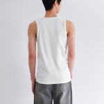 Wide Ribbed Tank Top — White