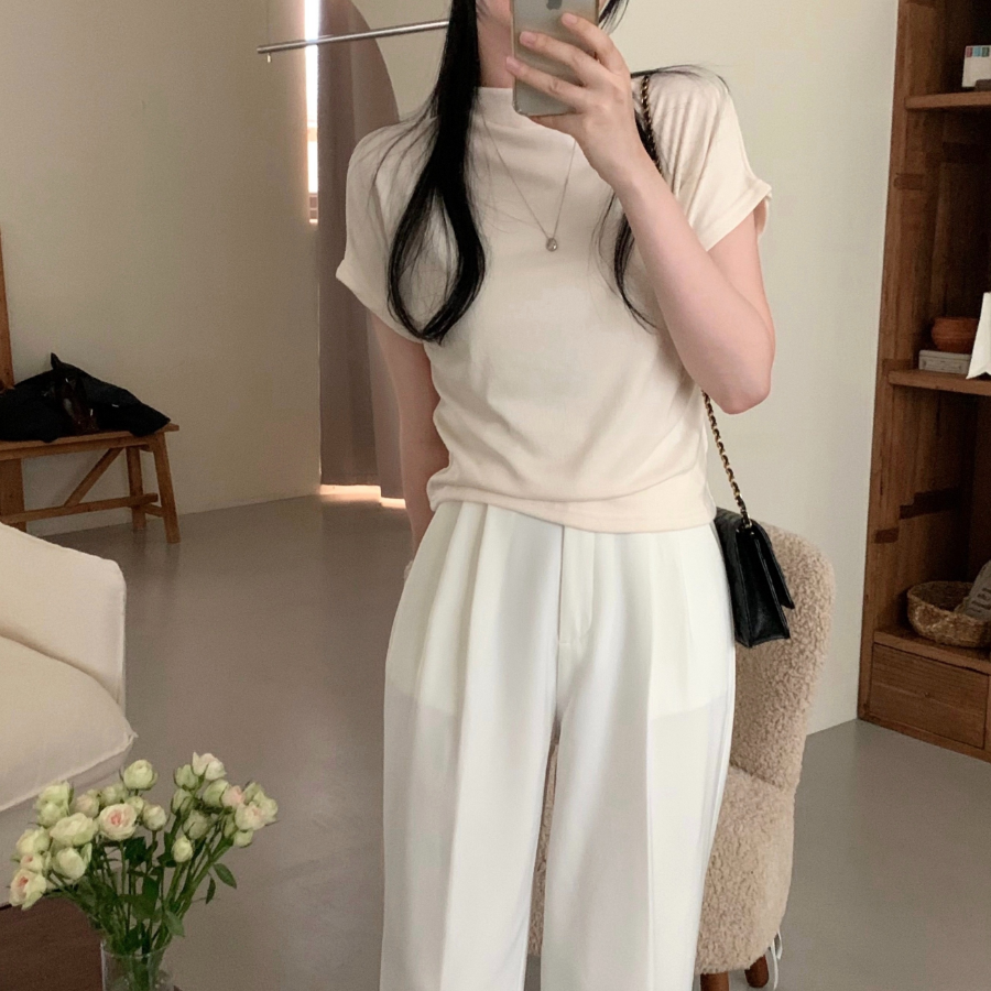 Classic – футболка Half Neck Knit Short Sleeve