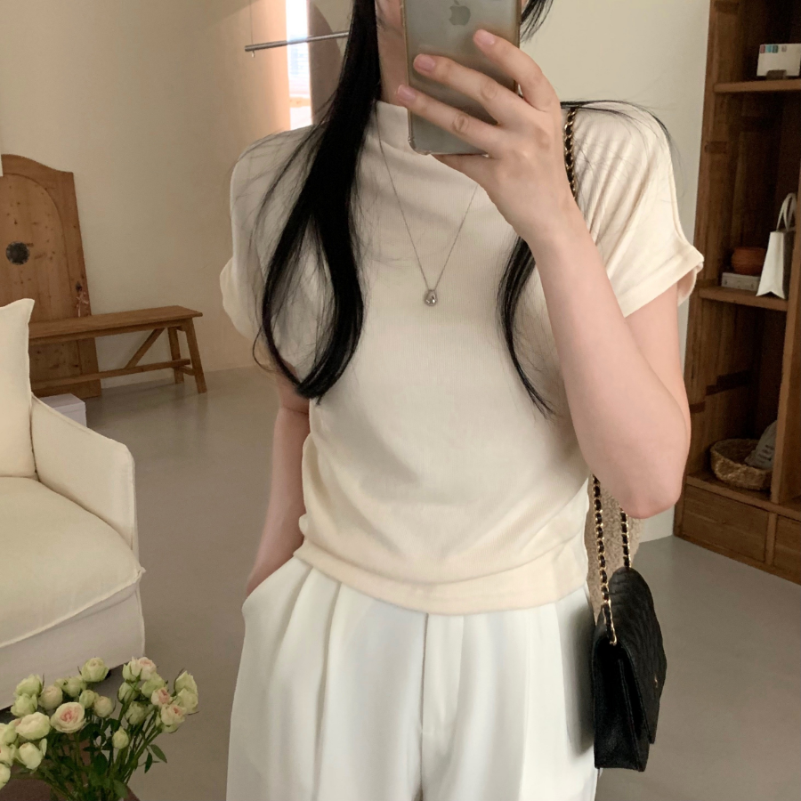 Classic – футболка Half Neck Knit Short Sleeve