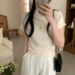 Classic – футболка Half Neck Knit Short Sleeve