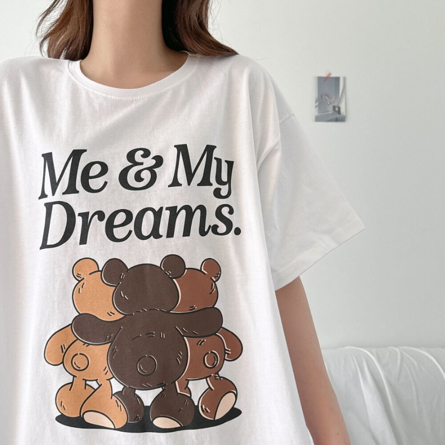 Three Bears Printing Overfit Short Sleeve T-shirt