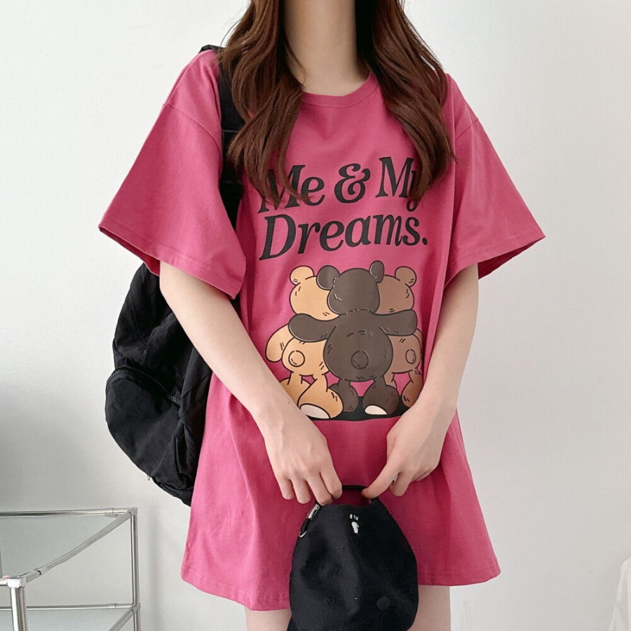 Three Bears Printing Overfit Short Sleeve T-shirt