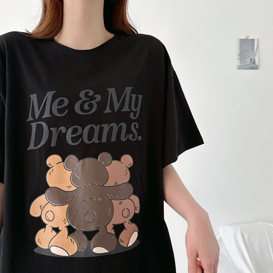 Three Bears Printing Overfit Short Sleeve T-shirt