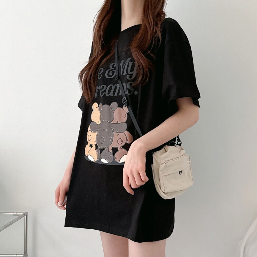 Three Bears Printing Overfit Short Sleeve T-shirt
