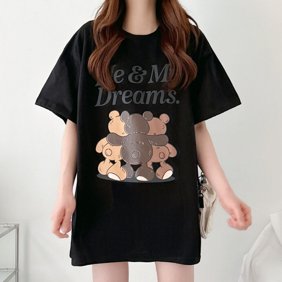 Three Bears Printing Overfit Short Sleeve T-shirt
