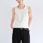 Wide Ribbed Tank Top — Cream