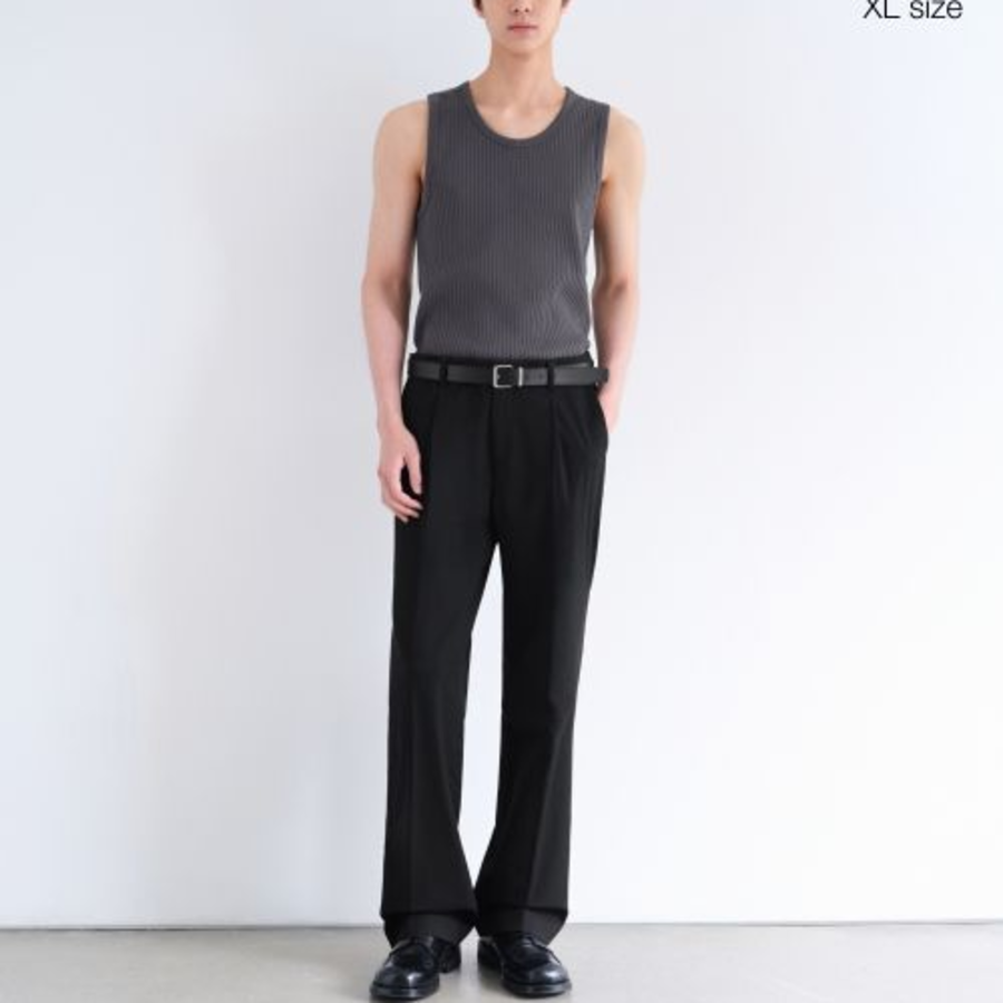 Wide Ribbed Tank Top — Dark Grey