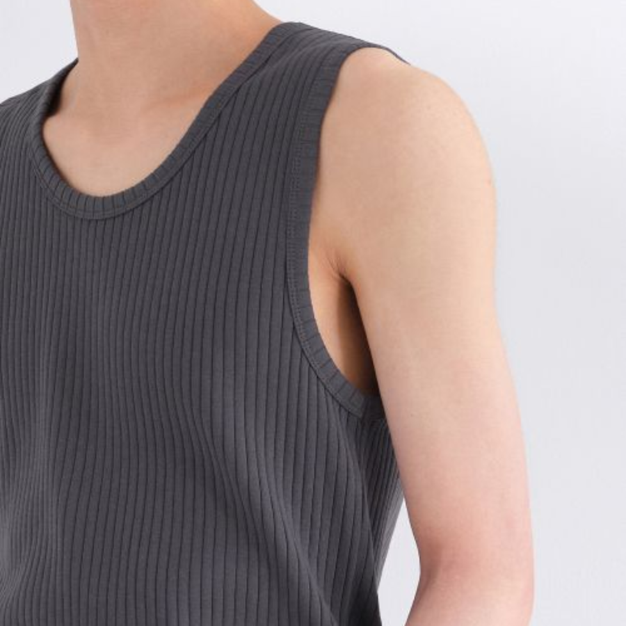 Wide Ribbed Tank Top — Dark Grey