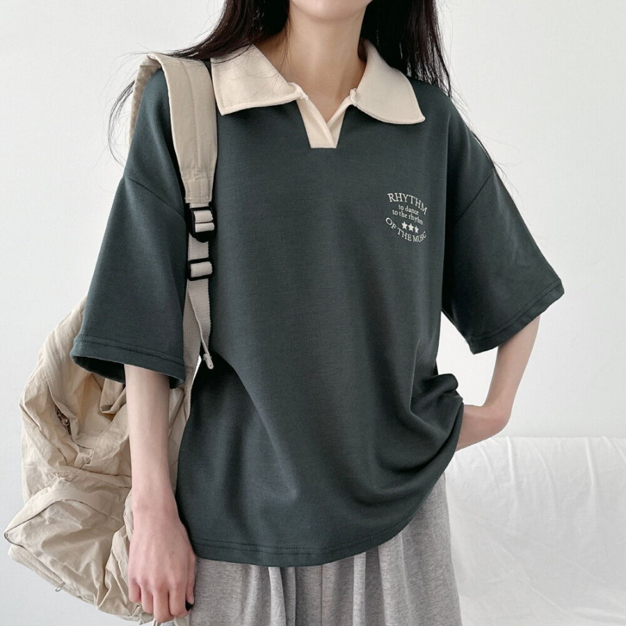 Collar Short Sleeve T-shirt