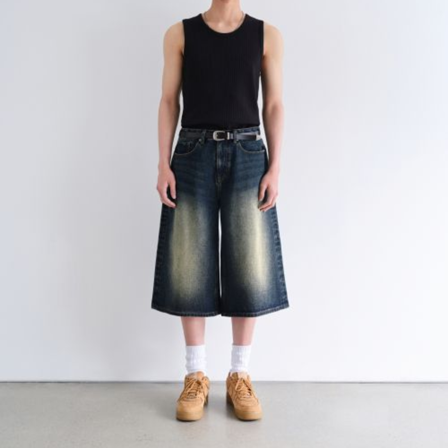 Wide Ribbed Tank Top — Black