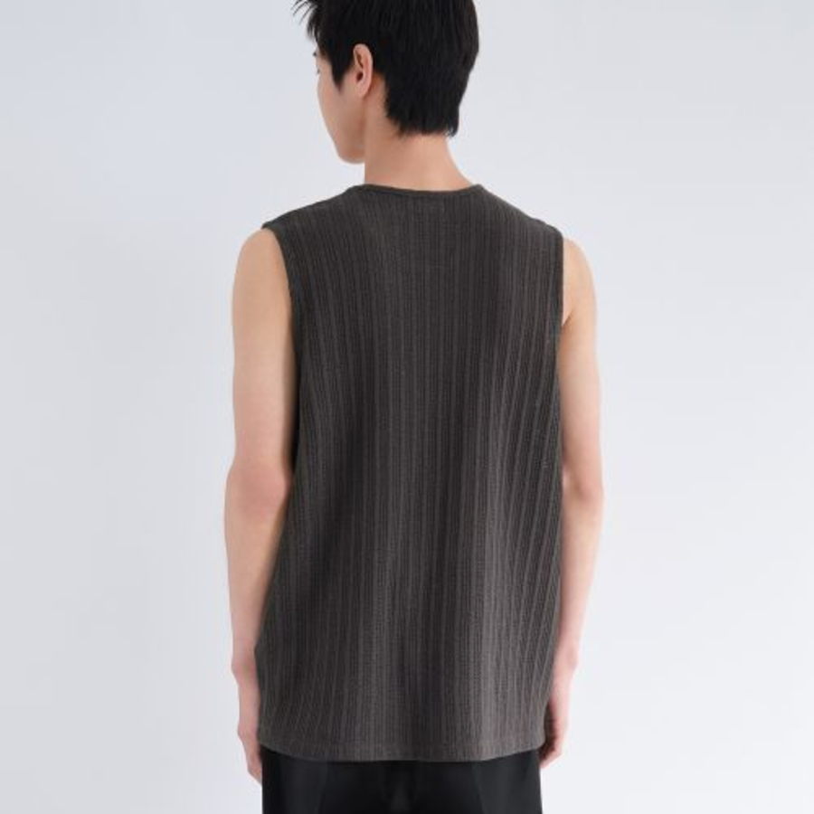 Crochet Sleeveless Top — Gunmetal