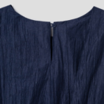 KUHO [Crease Series] Linen Blend Pleats Sleeveless Blouse - Navy