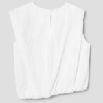 KUHO [Crease Series] Linen Blend Pleats Sleeveless Blouse - White