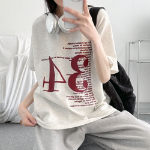 Loosefit 34 Lettering Boxy Short Sleeve T-Shirt