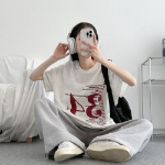 Loosefit 34 Lettering Boxy Short Sleeve T-Shirt