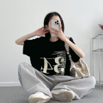 Loosefit 34 Lettering Boxy Short Sleeve T-Shirt