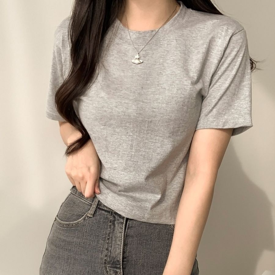 Sherbet Semi-Cropped Short Sleeve T-Shirt