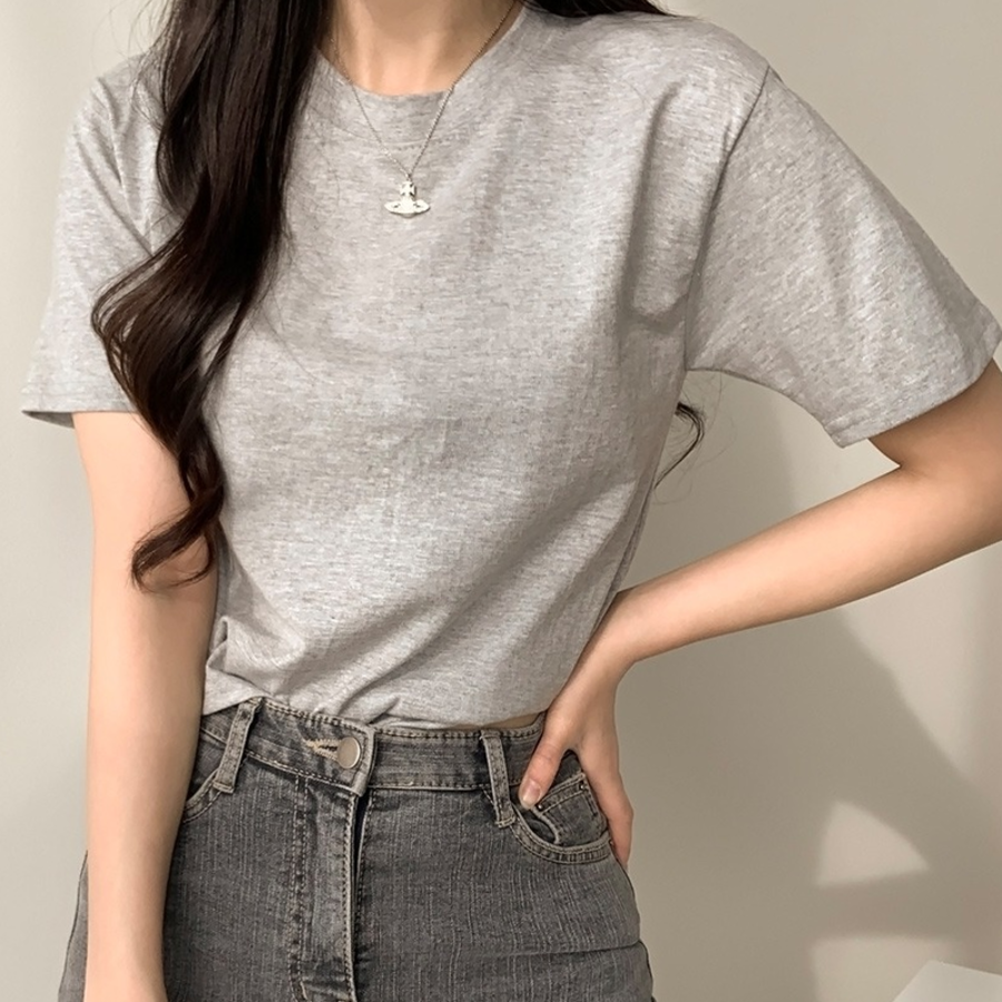 Sherbet Semi-Cropped Short Sleeve T-Shirt