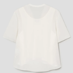 KUHO [Edit] Polyblend Short-Sleeved Button-Up Blouse - White